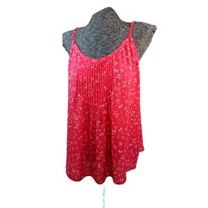 Torrid 0 Floral Sheer Pink Blouse Tank Top Size 12